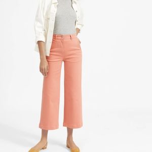 Everlane Wide Leg Cropped Pants High Waist Coral